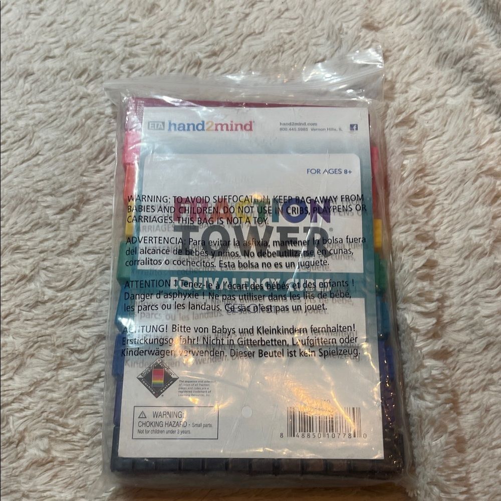 Hand2Mind Educational Kit fraction tower equivalent cubes
